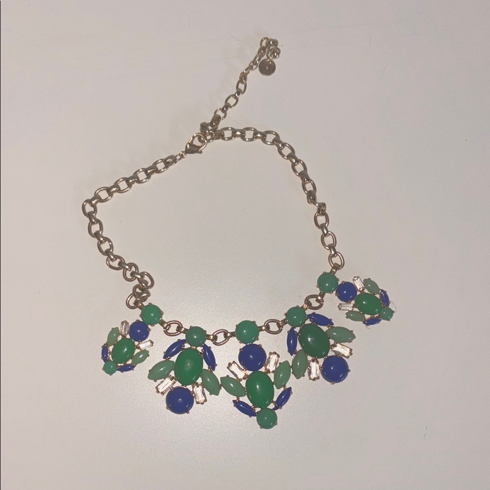 Stella & Dot Green and Blue Necklace Statement Jewelry